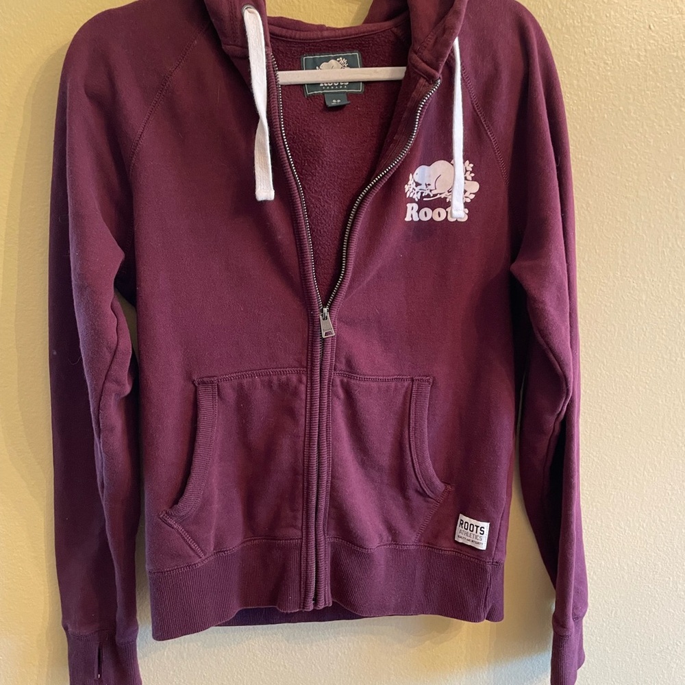 Roots Maroon Full-Zip Hoodie
